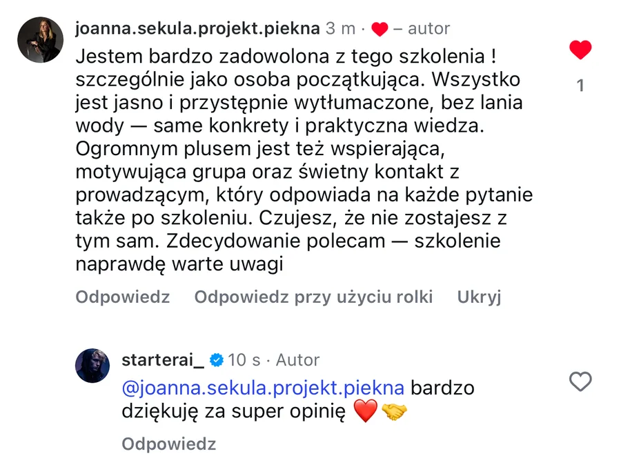 Opinia studenta StarterAI