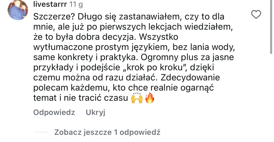 Opinia studenta StarterAI