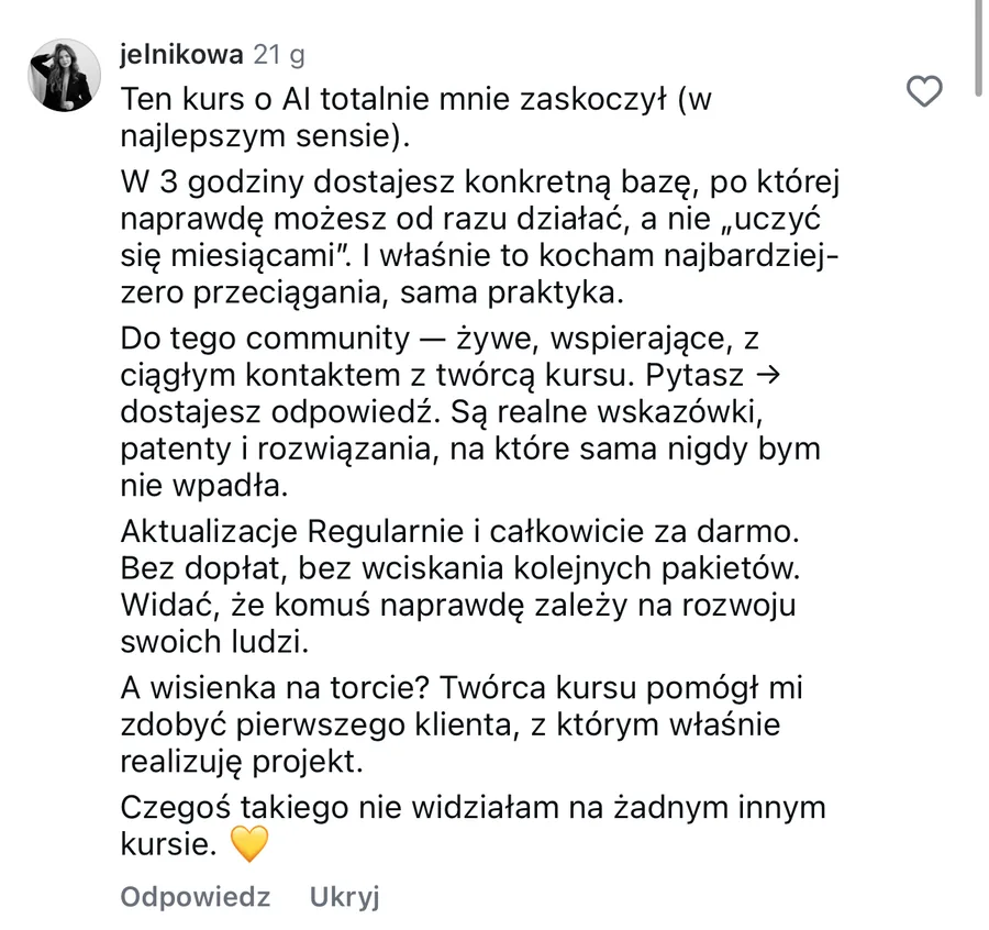 Opinia studenta StarterAI