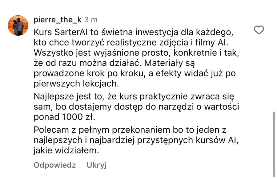 Opinia studenta StarterAI